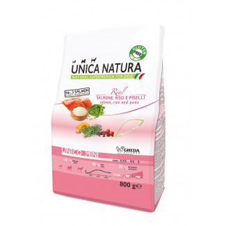 UNICA-NATURA-MINI–SALMON, RICE-&-PEAS-800g.